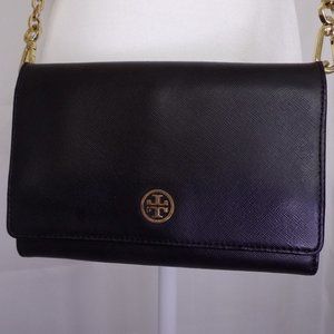 Tori Burch Emerson Leather Wallet Crossbody Bag.